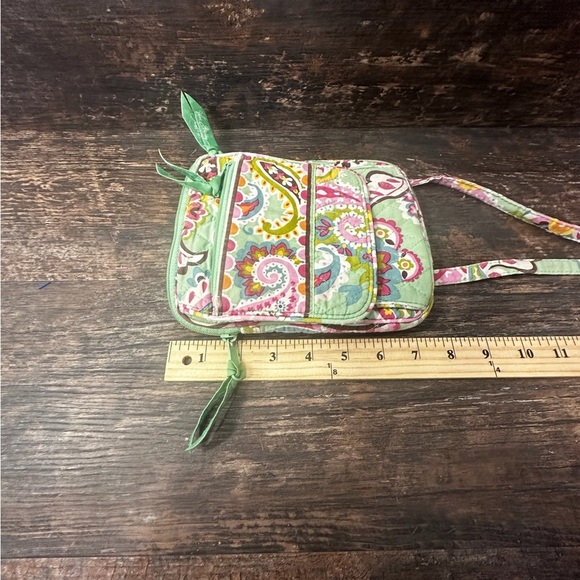 Vera Bradley Pink and Green Quilted Crossbody Bag Purse with Floral Pattern - Picture 2 of 8